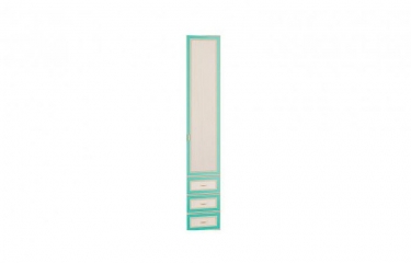 Дверь с ящиками Олмеко Миндаль к 06.25-03 Вудлайн кремовый Аруша венге Кожа мята