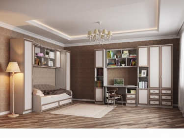 Кровать одинарная 800 Олмеко Тони-4 Вудлайн кремовый Аруша венге Кожа коричневый