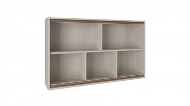 Полка для книг Олмеко Тони-7 Вудлайн кремовый Аруша венге Кожа коричневая