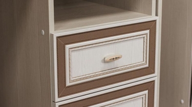 Стол компьютерный Олмеко ПКС-5 Вудлайн кремовый Аруша венге Кожа коричневая