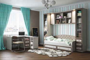 Стол компьютерный Олмеко ПКС-5 Вудлайн кремовый Аруша венге Кожа мята