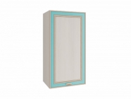 Шкаф навесной Олмеко Миндаль 06.107 Вудлайн кремовый Аруша венге Кожа мята