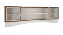 Шкаф навесной Олмеко Миндаль 06.90-01 Вудлайн кремовый Аруша венге Кожа коричневая