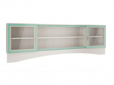 Шкаф навесной Олмеко Миндаль 06.90-01 Вудлайн кремовый Аруша венге Кожа мята