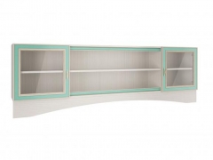 Шкаф навесной Олмеко Миндаль 06.90-01 Вудлайн кремовый Аруша венге Кожа мята