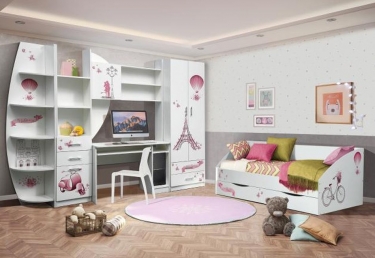 Кровать одинарная Олмеко Лего-2 Париж Белый