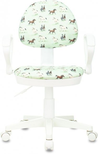 Кресло детское Бюрократ Бюрократ KD-3/WH/ARM/HORSE-GN