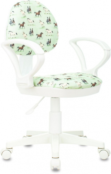 Кресло детское Бюрократ Бюрократ KD-3/WH/ARM/HORSE-GN