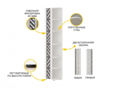 Стеллаж угловой лев/прав Витра Аляска 501.05