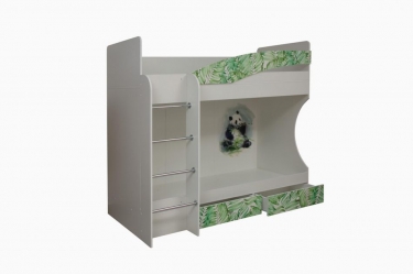 Кровать двухъярусная Олмеко Адель-1 левая Панда белая