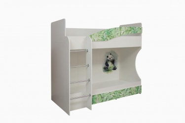 Кровать двухъярусная Олмеко Адель-1 левая Панда белая