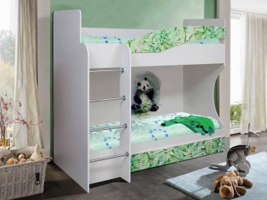 Кровать двухъярусная Олмеко Адель-1 левая Панда белая