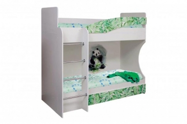 Кровать двухъярусная Олмеко Адель-1 левая Панда белая