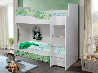 Кровать двухъярусная Олмеко Адель-1 правая Панда белая