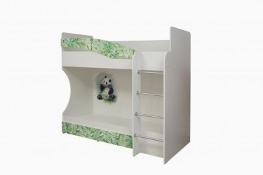 Кровать двухъярусная Олмеко Адель-1 правая Панда белая