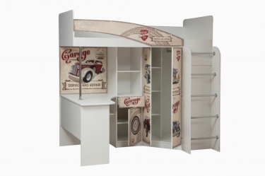 Кровать двухъярусная Олмеко Адель-2 Авто Белая