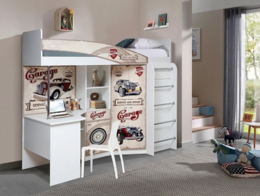 Кровать двухъярусная Олмеко Адель-2 Авто Белая