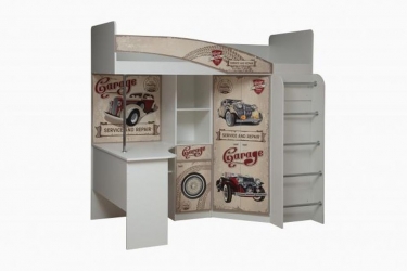 Кровать двухъярусная Олмеко Адель-2 Авто Белая