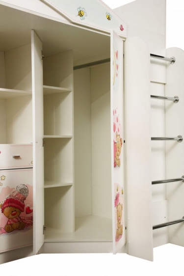 Кровать двухъярусная Олмеко Адель-2 Мишка Белая