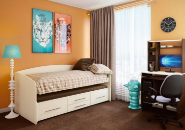 Кровать двухуровневая Олмеко Адель-5 Вудлайн кремовый