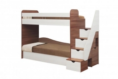 Кровать двухъярусная Олмеко Адель-3 Ясень шимо темный Вудлайн кремовый