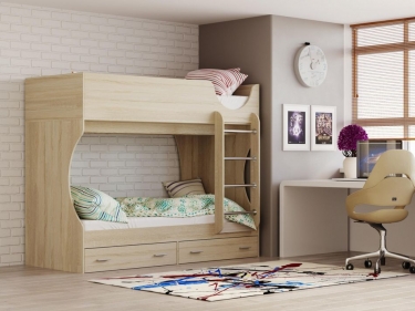 Кровать двухъярусная Олмеко Д2 Дуб сонома