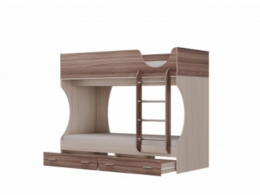 Кровать двухъярусная Олмеко Д2 Ясень шимо светлый Ясень шимо темный