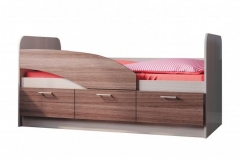 Кровать одинарная Олмеко 06.222 Ясень шимо светлый Ясень шимо темный