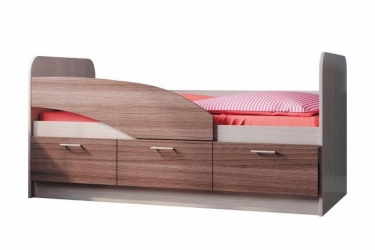Кровать одинарная Олмеко 06.223 Ясень шимо светлый Ясень шимо темный