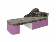 Тахта Олмеко Мася-12 левая Скотч-гард фреш плей Крона лаванда