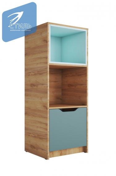 Стеллаж Стиль RICH СЖ-002 Мята/Сумеречный голубой/дуб крафт золотой