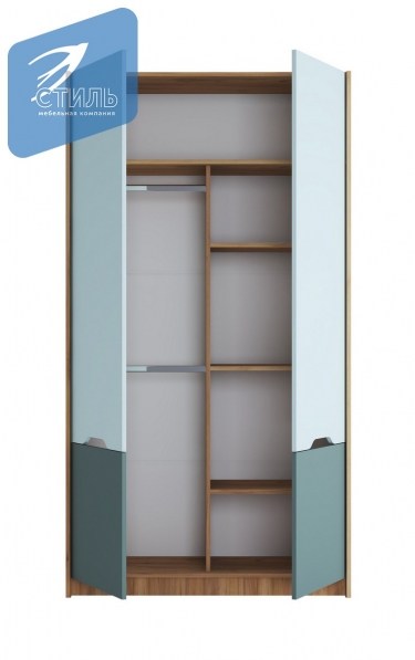 Шкаф Стиль RICH ШК-002 Мята/Сумеречный голубой/дуб крафт золотой