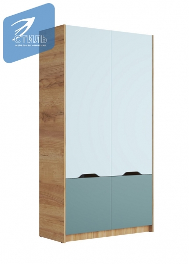 Шкаф Стиль RICH ШК-002 Мята/Сумеречный голубой/дуб крафт золотой