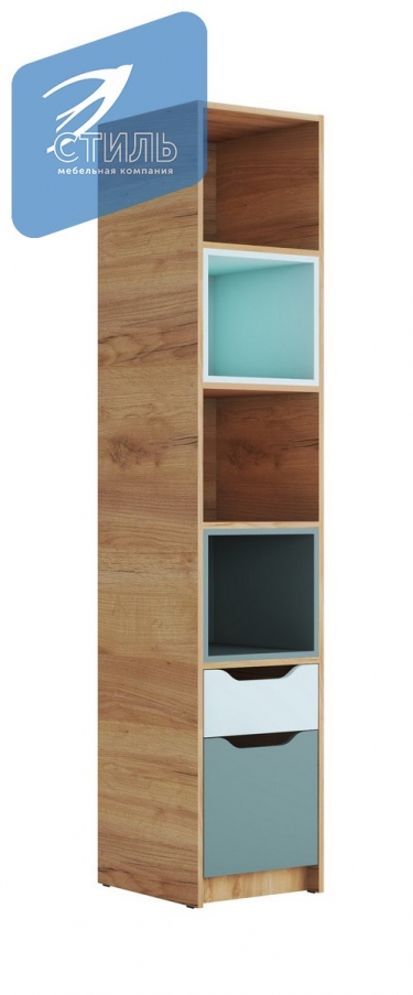 Стеллаж Стиль RICH СЖ-001 Миндаль/Глиняный серый/дуб крафт золотой