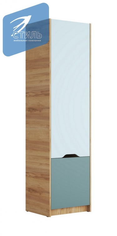Шкаф Стиль RICH ШК-001 Мята/Сумеречный голубой/дуб крафт золотой