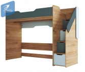 Кровать-чердак Стиль RICH КР-001 Мята/Сумеречный голубой/дуб крафт золотой
