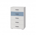 Комод Можгинский лесокомбинат Стич, ясень анкор светлый/белый, серо-голубой