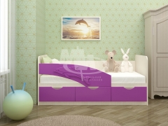 Кровать детская МиФ Дельфин Фиолетовый/белфорт